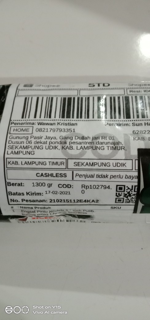 Engsel Pintu Jendela 5  Inch Putih Kuning Emas Chrome Stainless