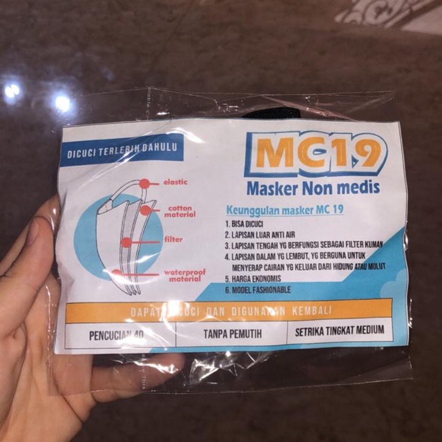 MASKER MC 19 TIDAK TEMBUS AIR 3 LAPIS