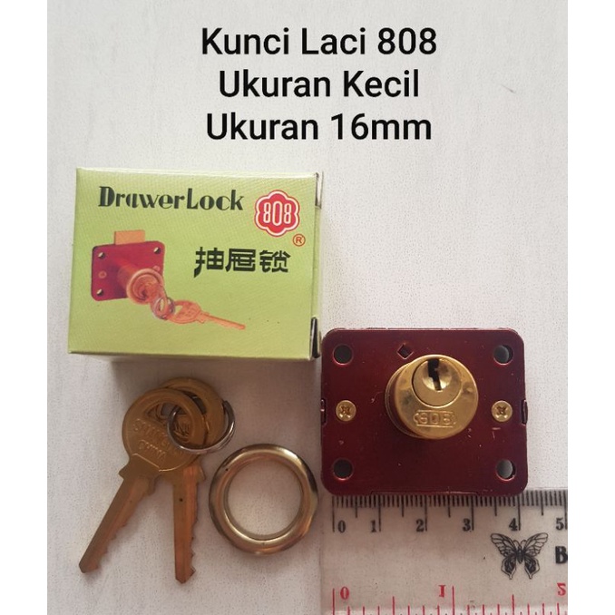 Kunci Laci Lemari Loker 808 Ukuran Kecil 16mm Bahan Kuningan Asli