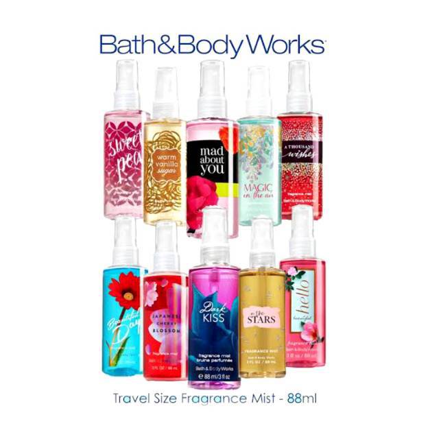 BATH AND BODY WORKS - FRAGRANCE TRAVEL MIST 75ML / 88ML