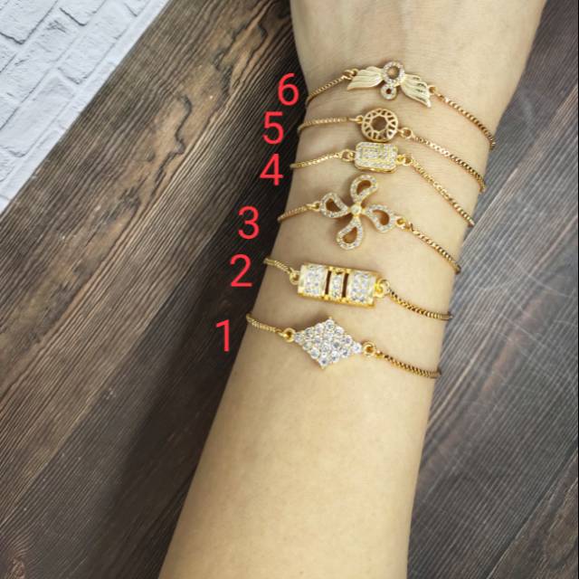 Fifi Fashion Gelang Santa 2 Fashion  Gold Perhiasan Wanita Trend Artis 19#