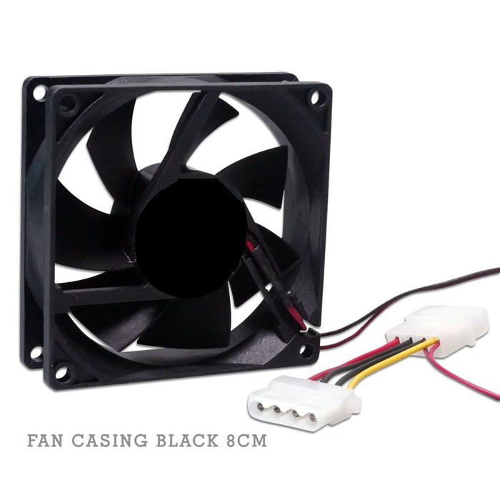 Kipas casing komputer 8cm hitam Dc 12v for Pc cpu - Fan case 80mm black for computer