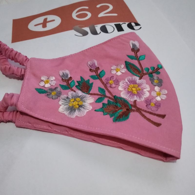 Masker Bordir Mawar
