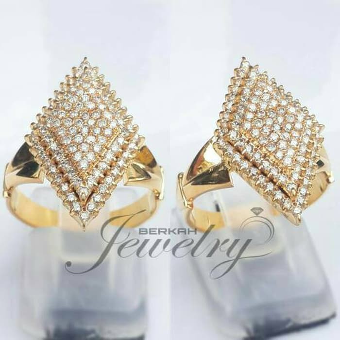 Cincin Wanita Kawin Nikah Original Emas Gold 18k Berlian Diamond Eropa Putih Asli DK1403