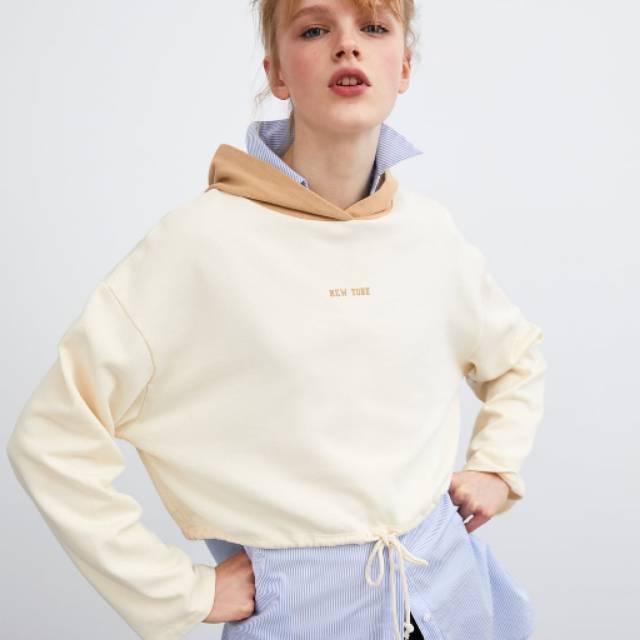 zara cropped hoodie