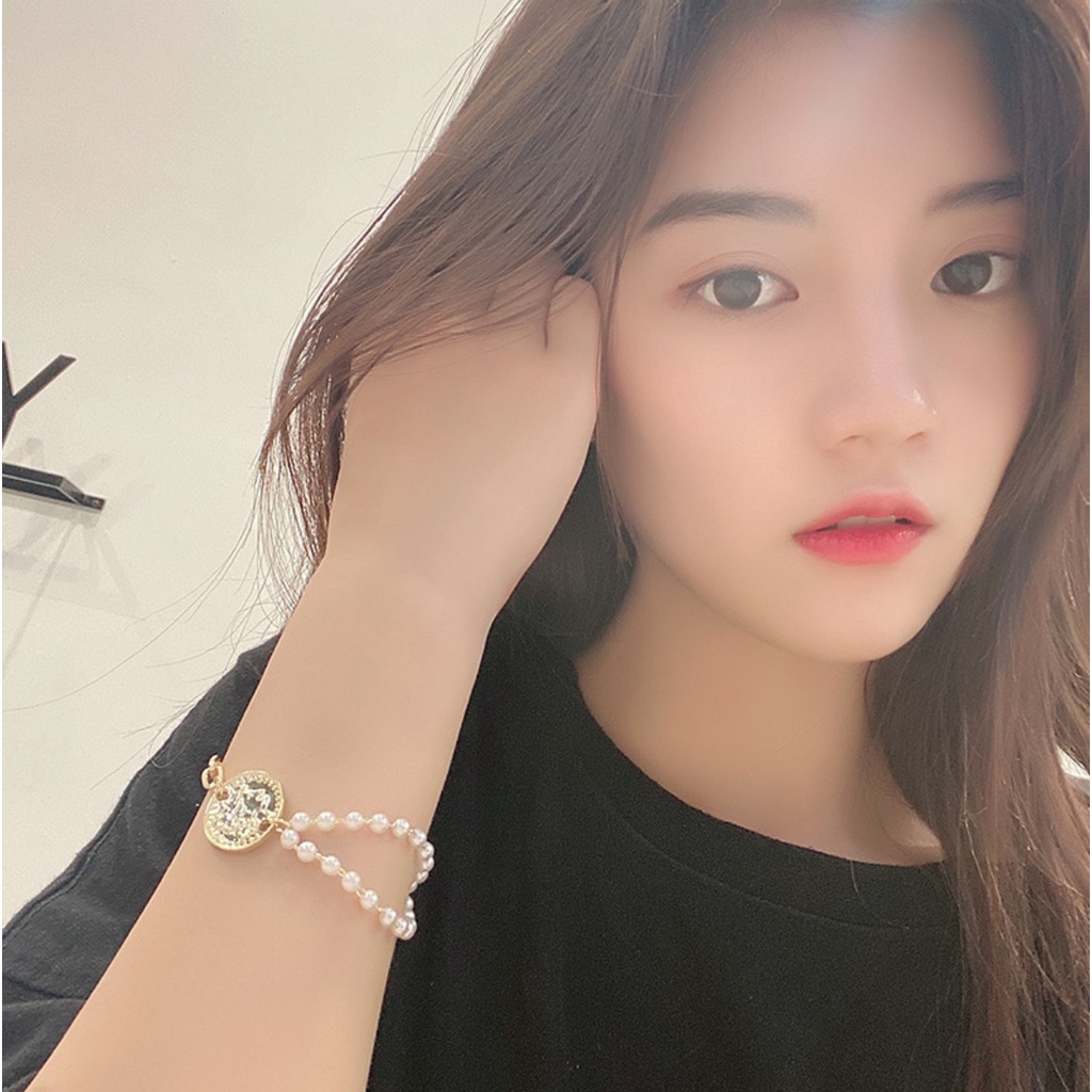 Gelang Wanita B3747 KOMBINASI Ranai Pearl Coin Korea Fashion Elegan Women Bracelet Jewelry Aksesoris Cewek