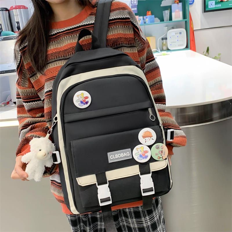 Tas Ransel Wanita backpack Fashion Laptop Sekolah Bahan Kanvas