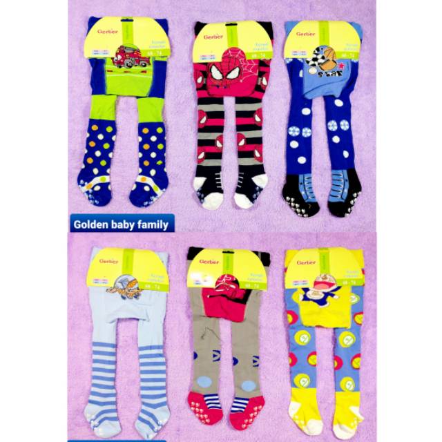 1 Pcs Legging Gerber/ Miti Motif Lucu Tutup Kaki Boy/Girl Uk 0-6 / 6-12 Bln