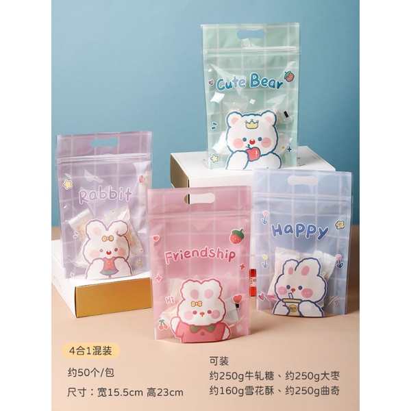 ZIPPER BAG COOKIES PERMEN JELLY LUCU FRIENSHIP ZIPLOCK BAG LUCU ZP46