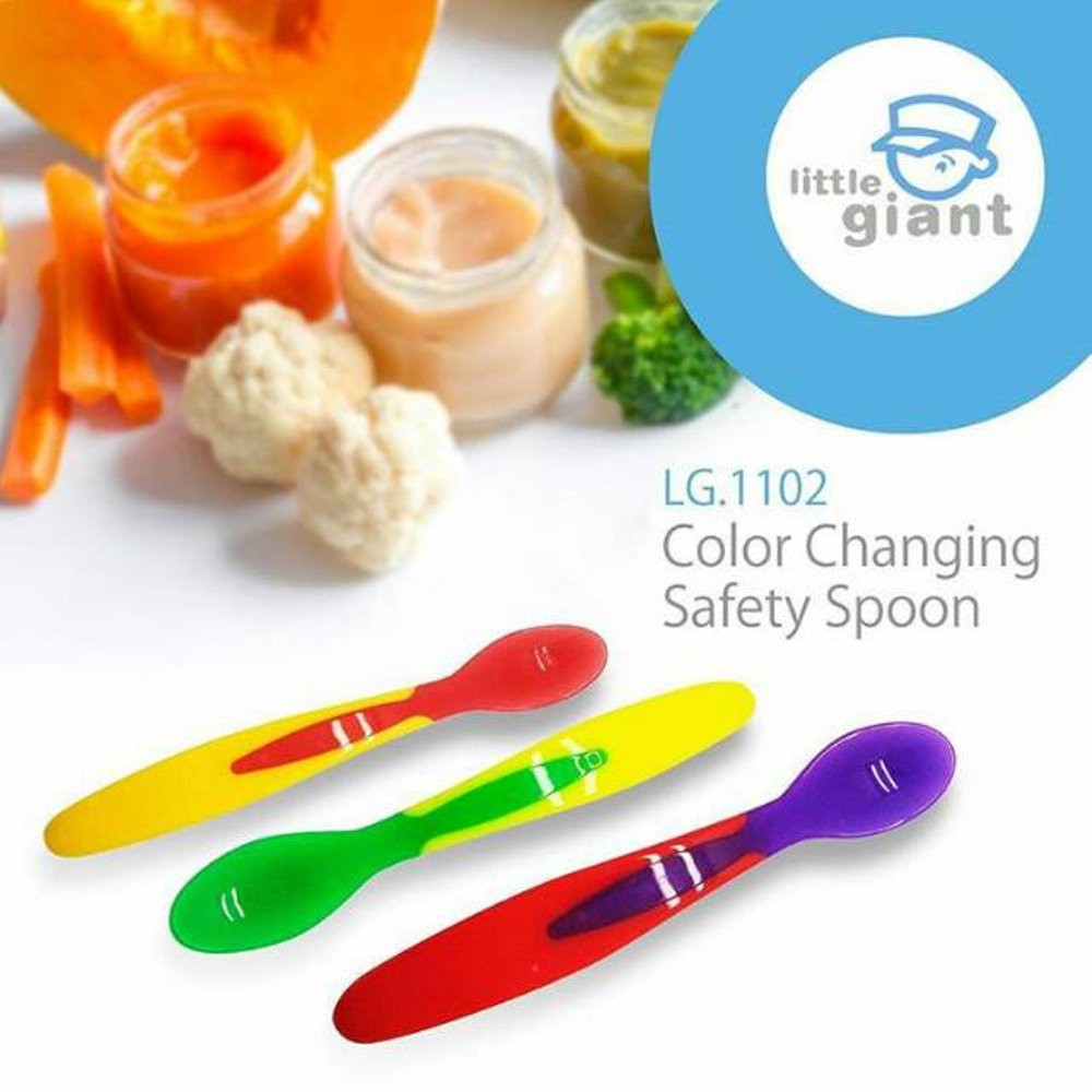 Little Giant Color Changing Safety Spoon Sendok Sensor Bayi isi 3 LG1102