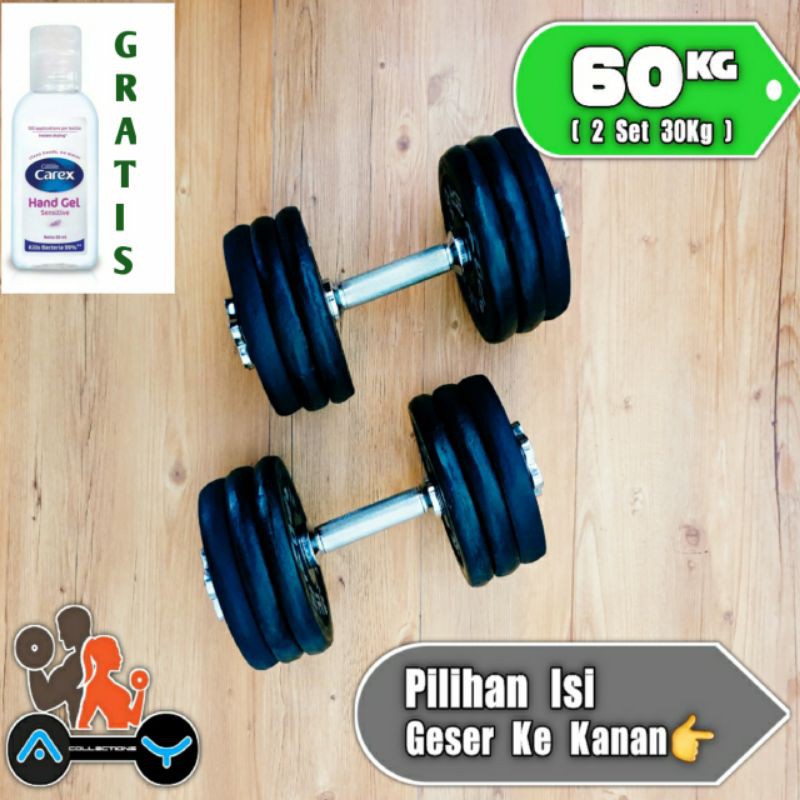 DUMBELL/BARBELL SET 60KG/ 2SET 30KG