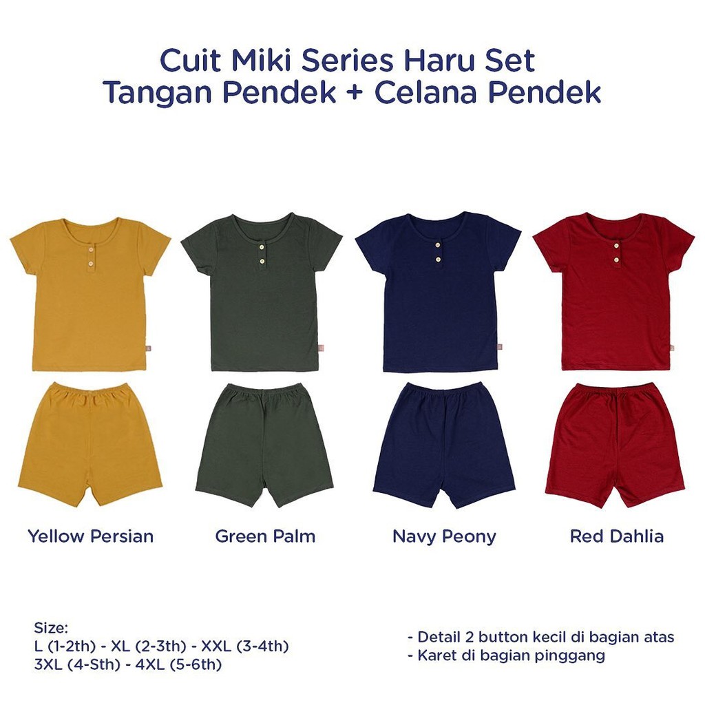 Cuit Kids Haru Set Pendek Miki Series | Setelan Baju Anak