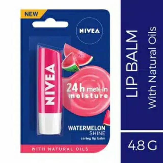 Nivea Watermelon Shine Lip Balm Stick Berwarna Lipbalm Pelembab Bibir Kering Shopee Indonesia