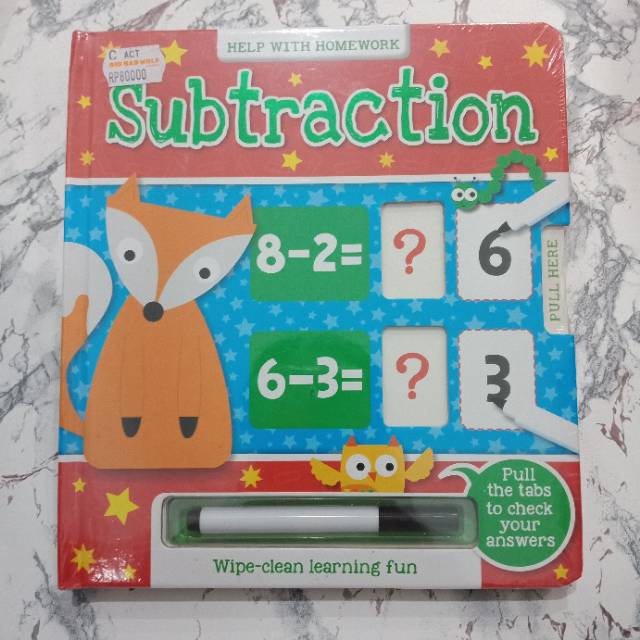 Subtraction belajar matematika wipe clean book hapus buku belajar boardbook anak