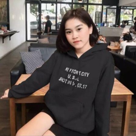 NEW YORK SWEATER HOODIE WANITA / SWEATER MURAH-1
