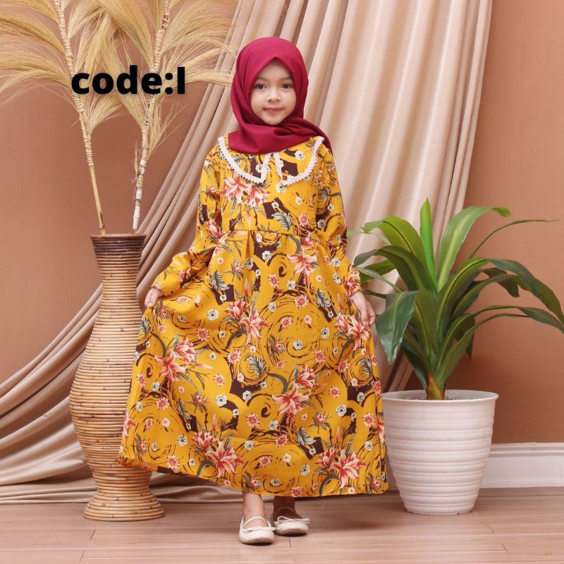 SATU SET GAMIS DAN JILBAB anak usia/umur 2 3 4 5 6 tahun