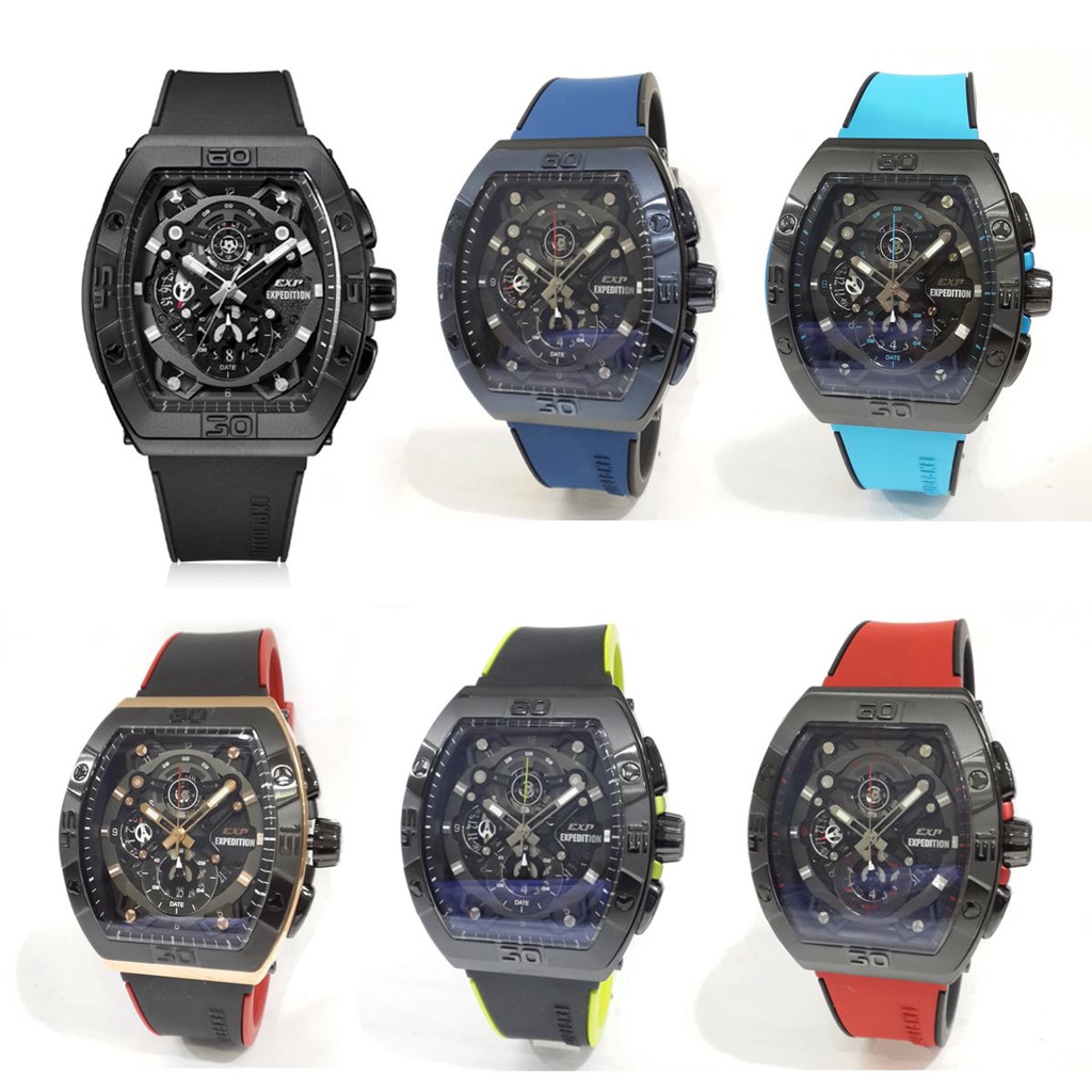 EXP Expedition Chronograph 6800MCR Rubber Strap Jam Tangan Pria