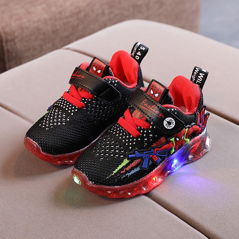 Sepatu LED Anak Spiderman Gun Sneaker