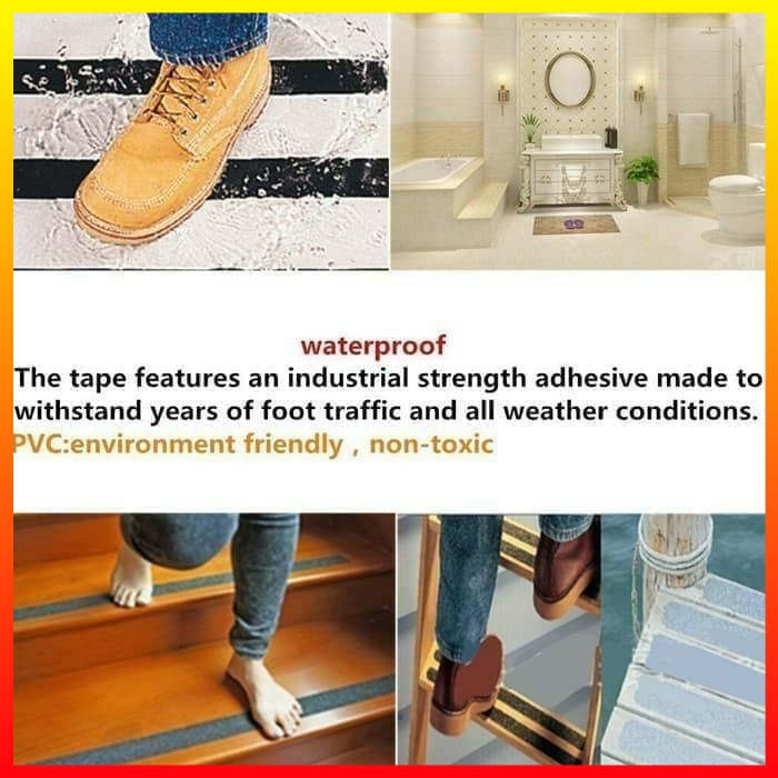 Lakban Peringatan Tape Safety Grip Anti Slip Permukaan Pasir Silika Strong Traction Lem Adhesive Satu Sisi - 7RHZANBK