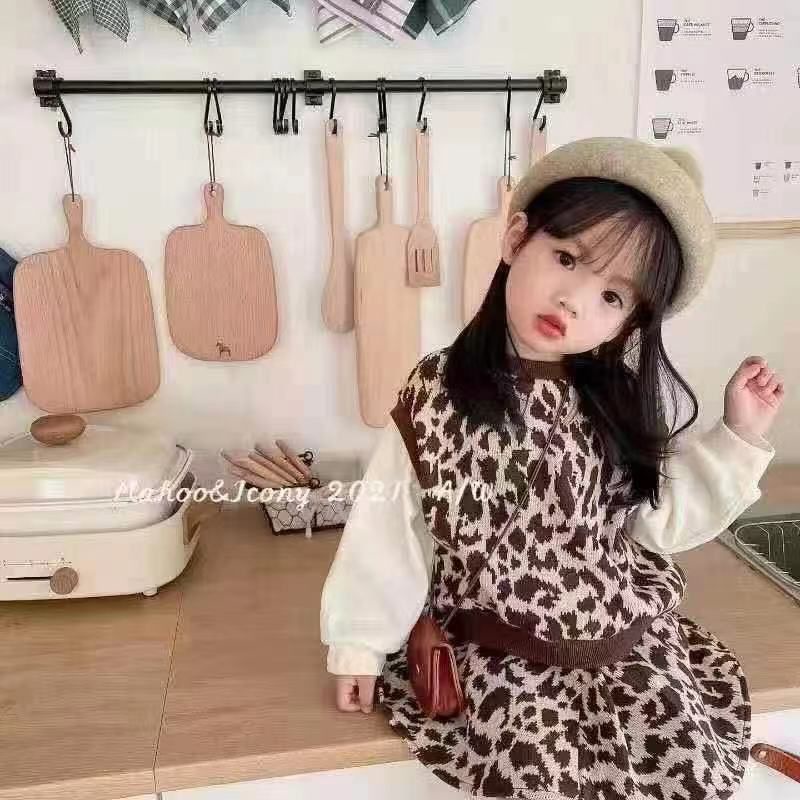 set rok rajut leopard anak import