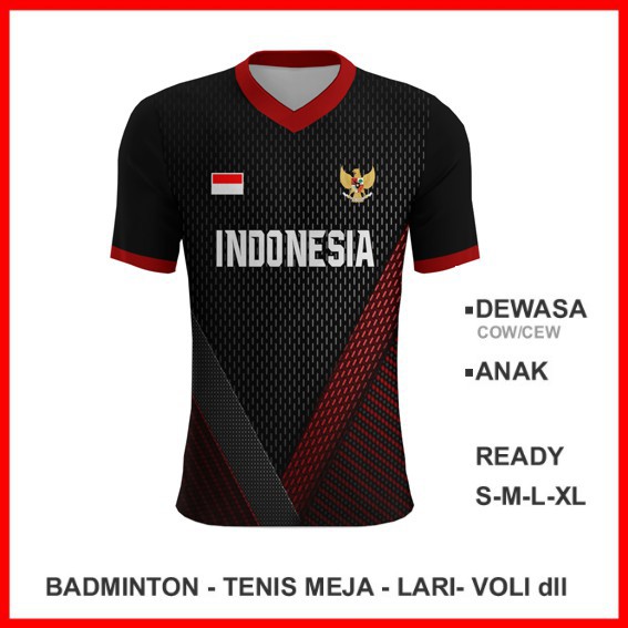 Baju Kaos Jersey Olahraga Badminton Pingpong Lari Volly 1586 - Jersey Custom Desain