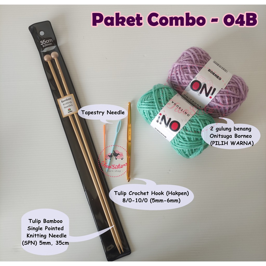 Paket Rajut Pemula/ Merajut Pemula/ Perajut Pemula – Combo Crochet & Knitting 04B