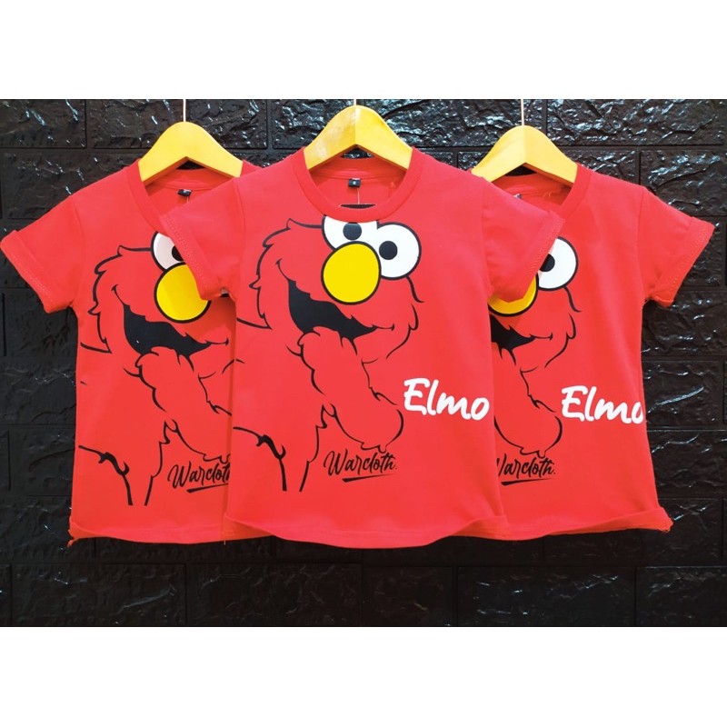 PROMO TERMURAH BAJU KAOS ANAK DISTRO ELMO MERAH REALPICT