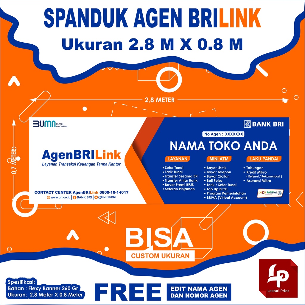 Jual Spanduk Brilink Meter X Meter Spanduk Agen Brilink