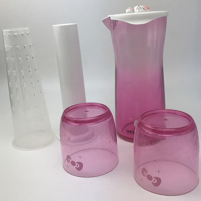 TERLARIS / (Sale) Ceret Teko Set Filter Gelas Plastik 681 Hello Kitty Pink