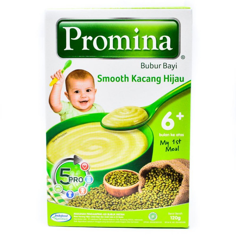 PROMINA Bubur Bayi 6+  120 Gr. (Beras merah / Kacang Hijau)