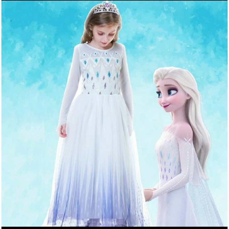 Kostum Frozen 2 Elsa Queen Princess Disney Dress Pesta Baju Kostum Frozen Movie