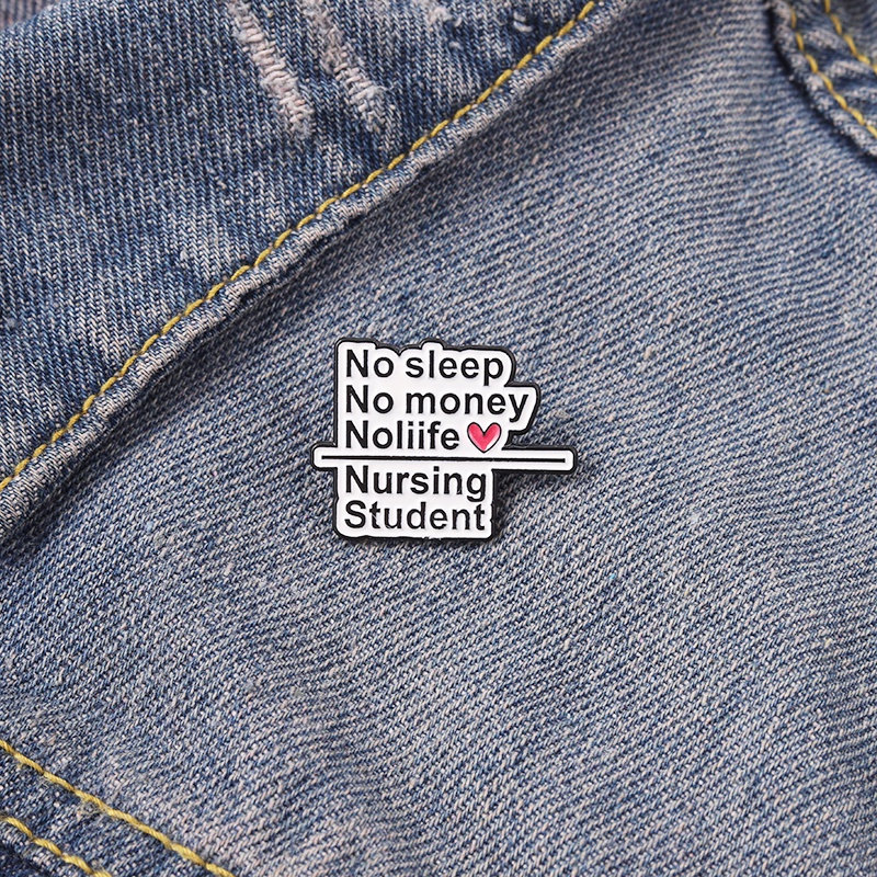 Creative Slogan Pin Nursing Student Badge Brooch Lapel Pin Letters Banner Jewelry Gift for Student