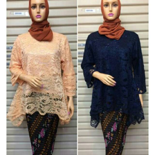 Setelan brukat Rinjani (atasan+rok plisket)