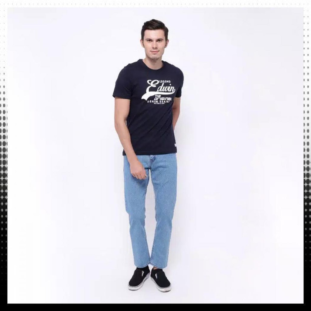 Edwin Celana Jeans Roma 01 Slim Fit Pria Panjang Biru Muda - Biru Muda, 32