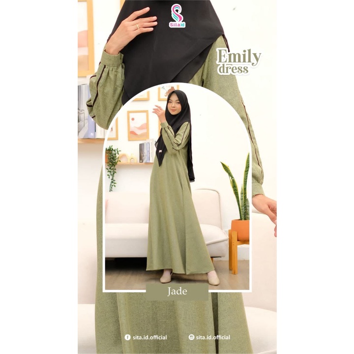 Gamis Emily Dress Sita.id Gamis Dewasa Katun Madinah Terbaru