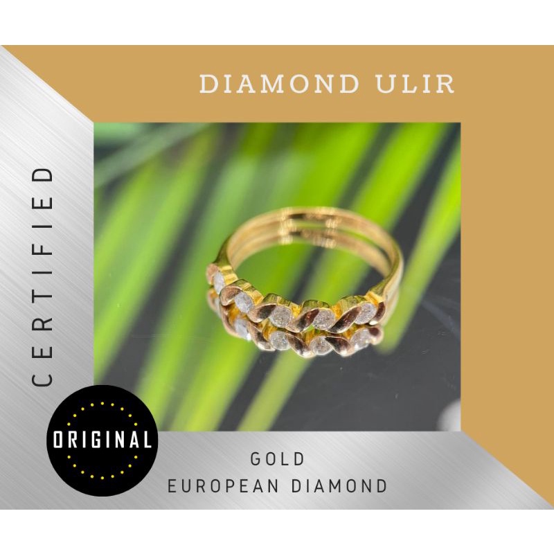 Cincin emas asli wanita perhiasan batu permata berlian asli original bersertifikat resmi