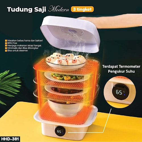 Tudung Saji Makanan Modern 3 Susun / Tudung Saji Makanan / Tudung Saji 3 Susun / Tudung Saji Modern 