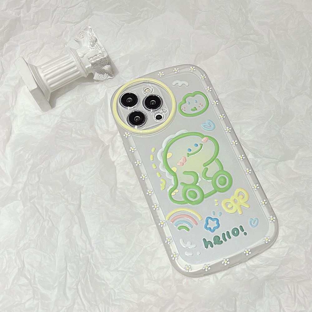 Case Lensa Bulat Motif Dinosaurus Untuk iPhone 12 13 14 11 Pro Max X Xs Max Xr djhtg