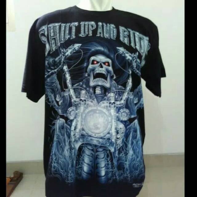 Kaos thailand glow in the dark tengkorak