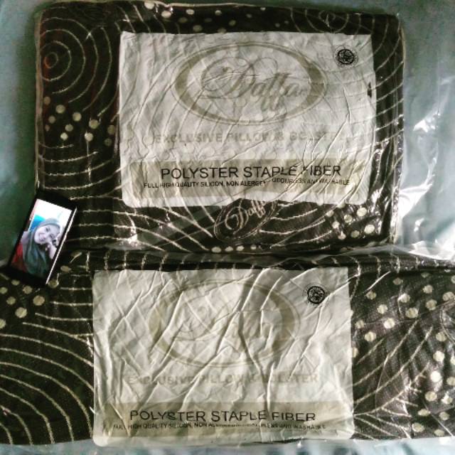 [2in1 JUMBO] PAKET ISI 1 BANTAL &amp; 1 GULING DAFFA BLACK SERIES JUMBO 1.100 GRAM