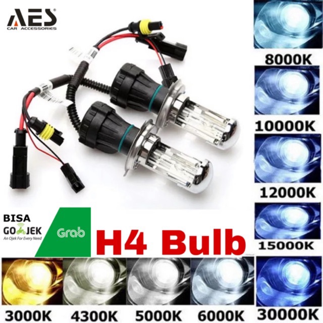 Bohlam Hid H4 Hi Loo 35 WATT xenon bulb garansi 1 tahun V1048