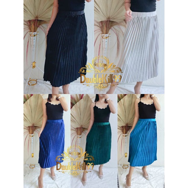 GROSIR ROK IMPORT / ROK 7/8 PLISKET BLUDRU VELVET PREMIUM  GLOSSY-3