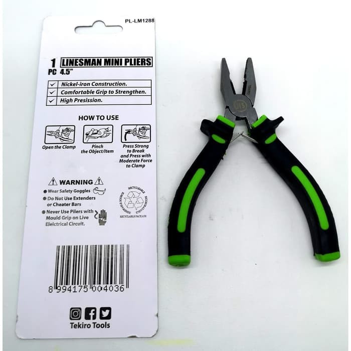 TANG KOMBINASI 4.5&quot; TEKIRO PL-LM1288 / LINESMAN PLIER 4.5 inch tekiro