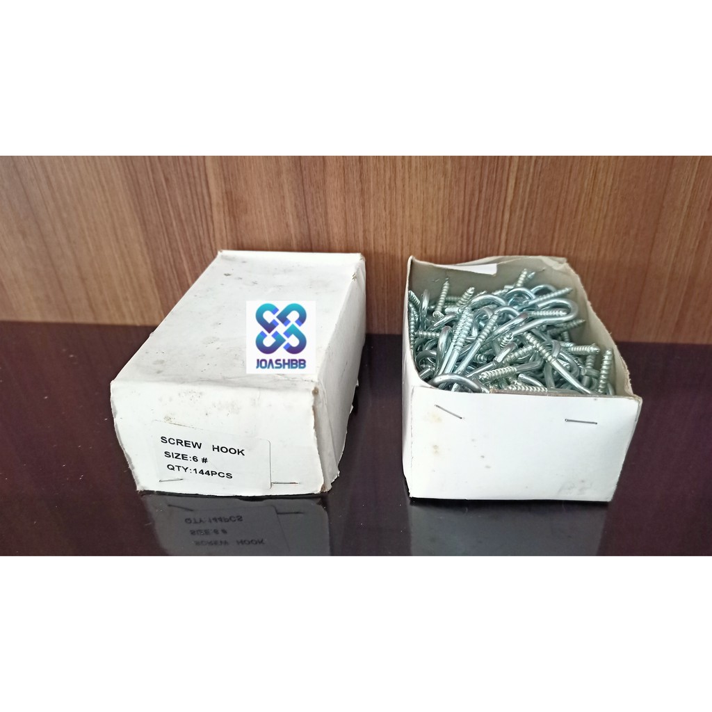 Hak Buka no 6 (4,8 cm) isi 1 gross, kapstok, Gantungan, Sekrup Buka, Tanda tanya