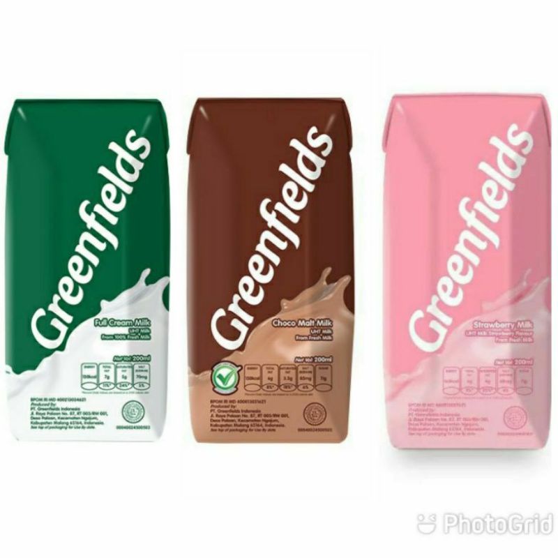 Greenfields UHT Milk 200ml/250ml /centraltrenggalek