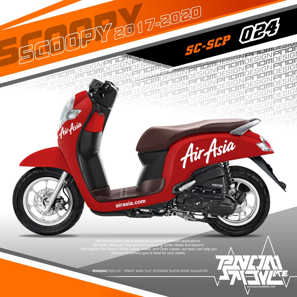 Cutting Stiker Striping Scoopy Air Asia 2017 2018 2019 2020 2021 2022 SC SCP P024  - 1021