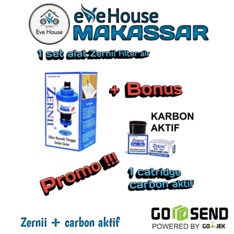 Makassar V53-4 Promo!! Zernii filter air + carbon aktif