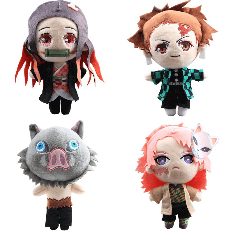 9 Styles 20cm Demon Slayer: Kimetsu no Yaiba Douma Tomioka Giyu Hashibira Inosuke Plush Toys Doll Pe