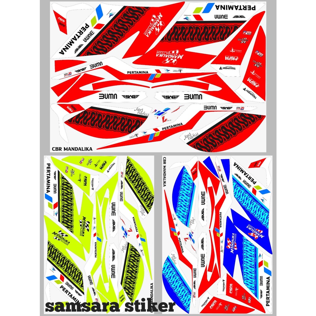 stiker motor honda cbr 150r variasi mandalika