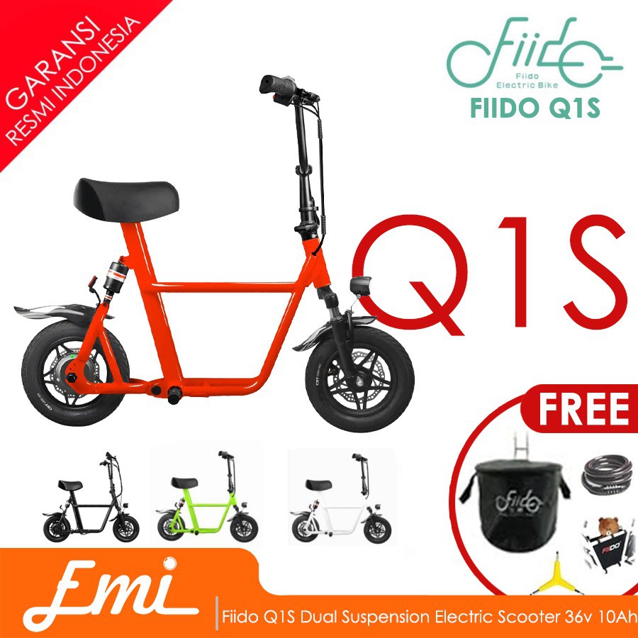 Fiido Q1S Dual Suspension Electric Scooter 36v 10Ah UL2272 Certified